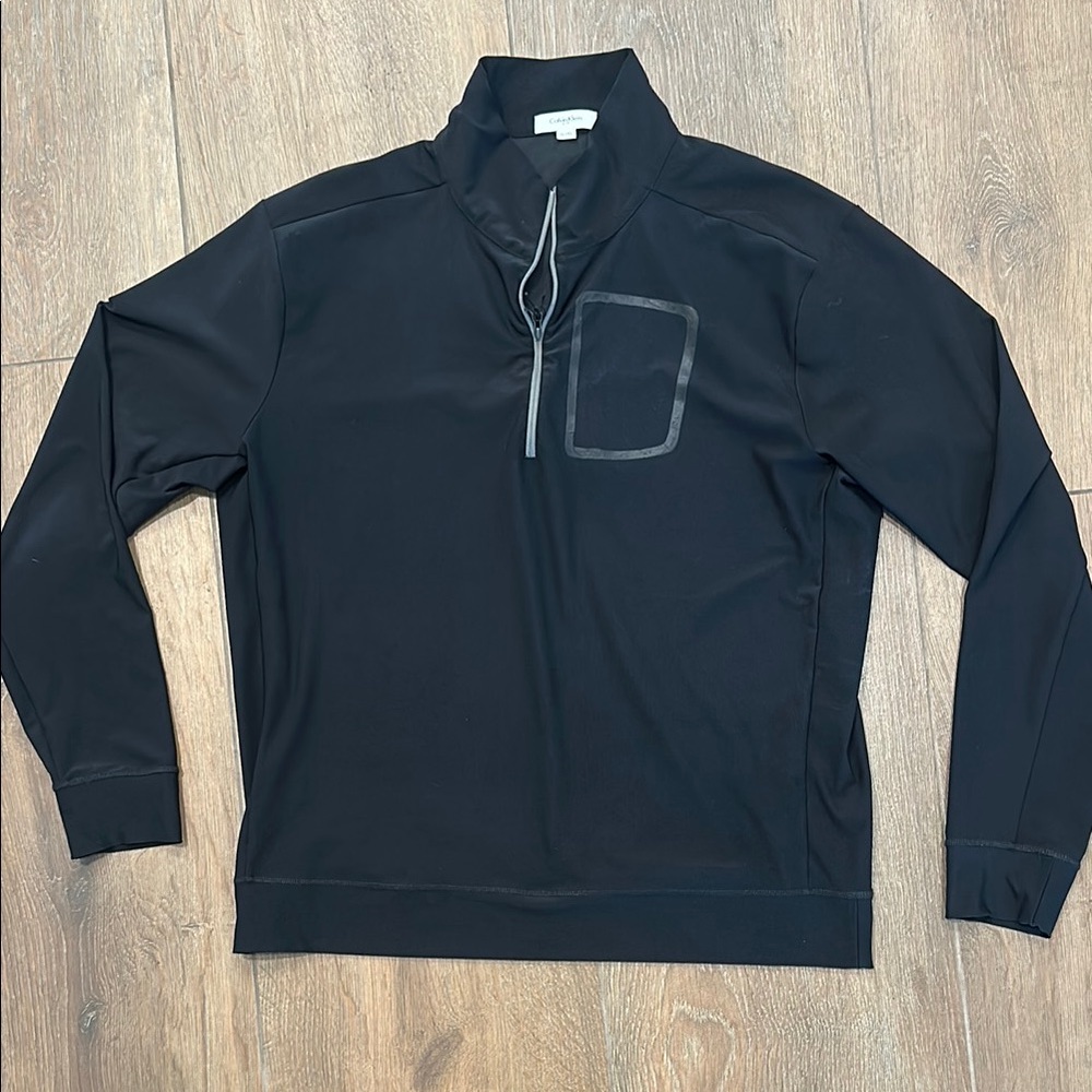Calvin Kline Men's Black Quarter-Zip Pullover. Size XL.